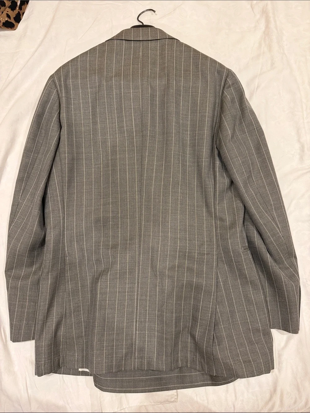 Suitsupply Double-Breasted Medium Green/Gray & White WSL Pinstripe Suit